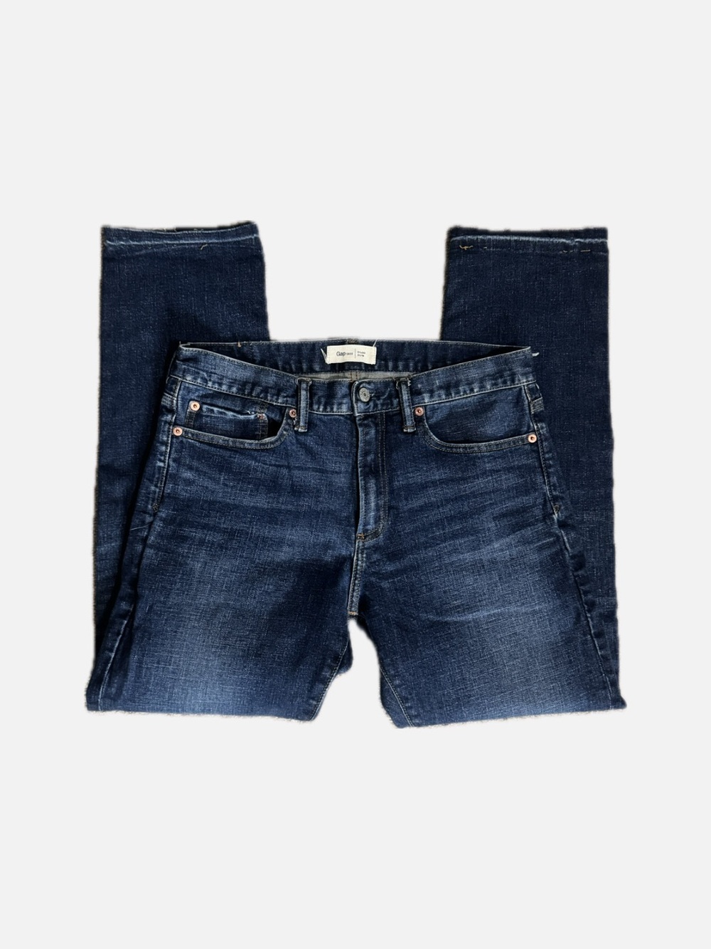 GAP Slim Straight Jeans in Dark Blue Denim